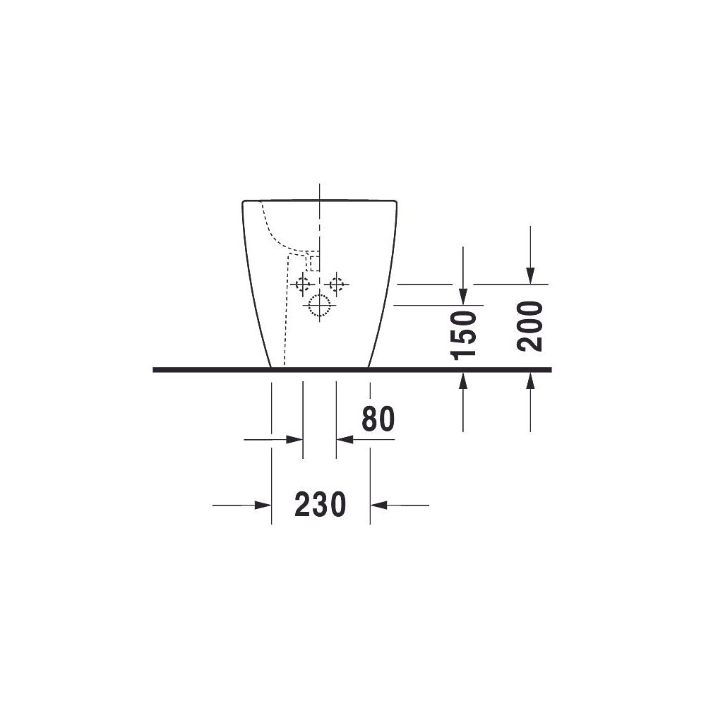 Duravit ME by Starck Stand Bidet 600x370x400mm, Weiß Seidenmatt, WonderGliss, 1 HL... DURAVIT-22891032001 4053424892672 (Abb. 8)