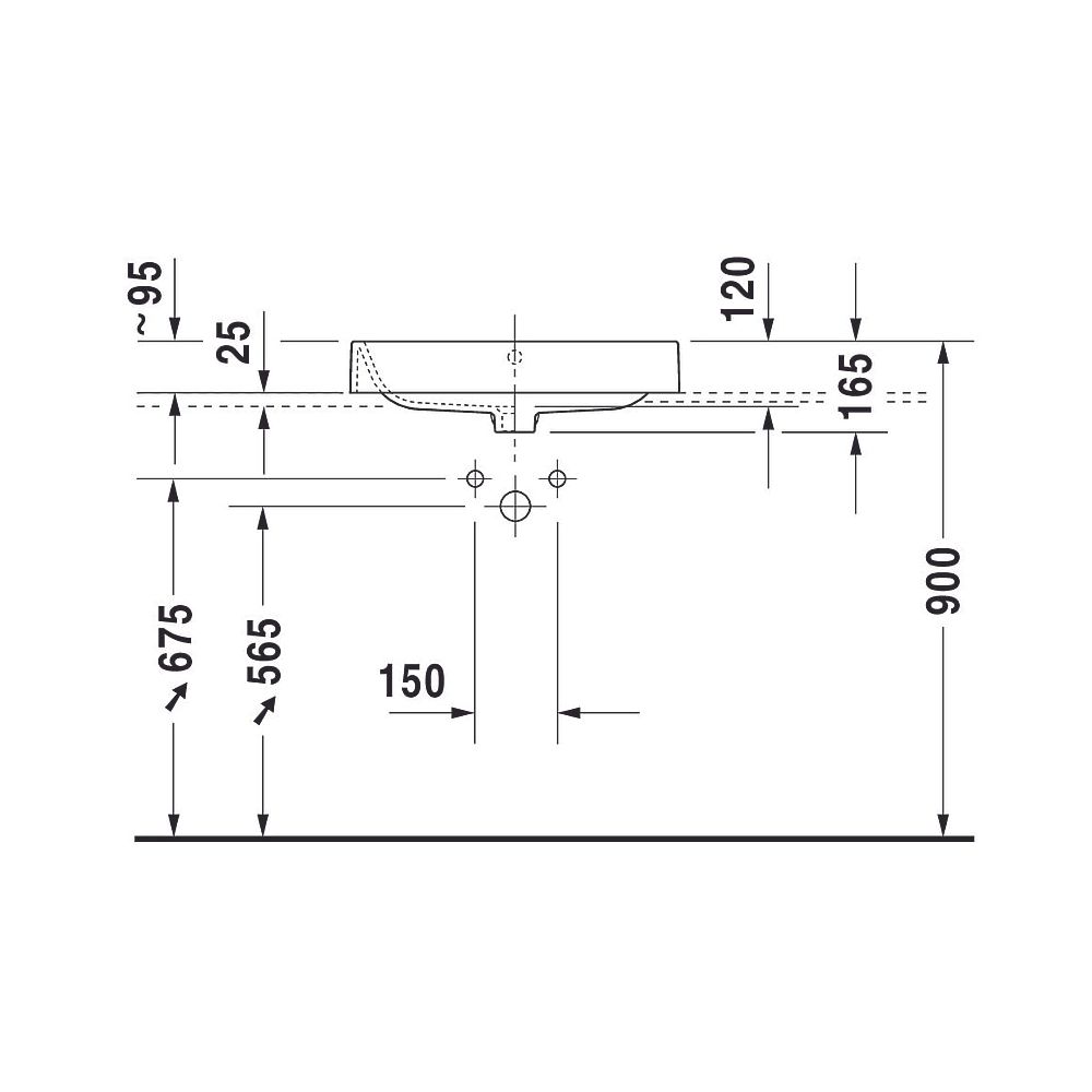 Duravit Happy D.2 Plus Aufsatzbecken 600mm, Weiß Hochglanz, WonderGliss, Rechtecki... DURAVIT-23146000001 4021534843457 (Abb. 7)