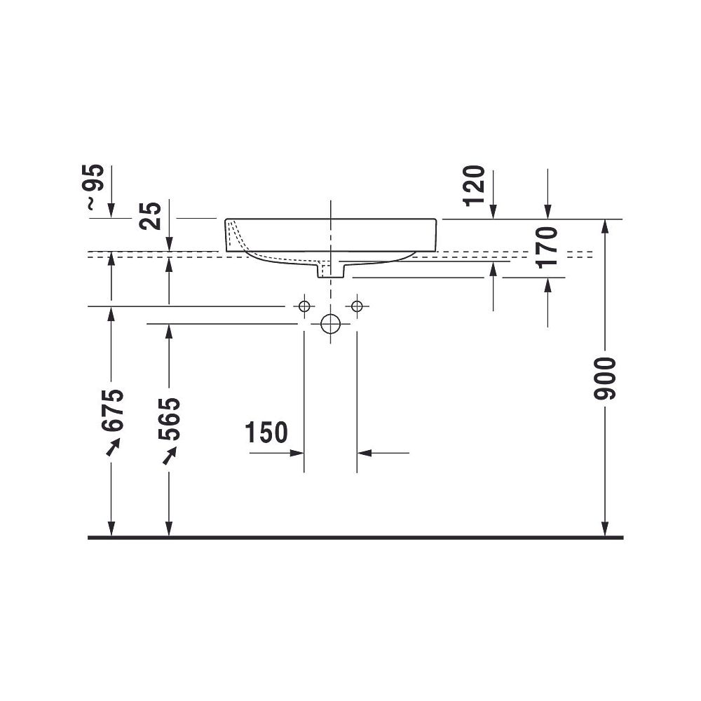 Duravit Happy D.2 Plus Aufsatzbecken 600mm, Weiß Hochglanz, WonderGliss, Rechtecki... DURAVIT-23156000001 4021534843495 (Abb. 5)