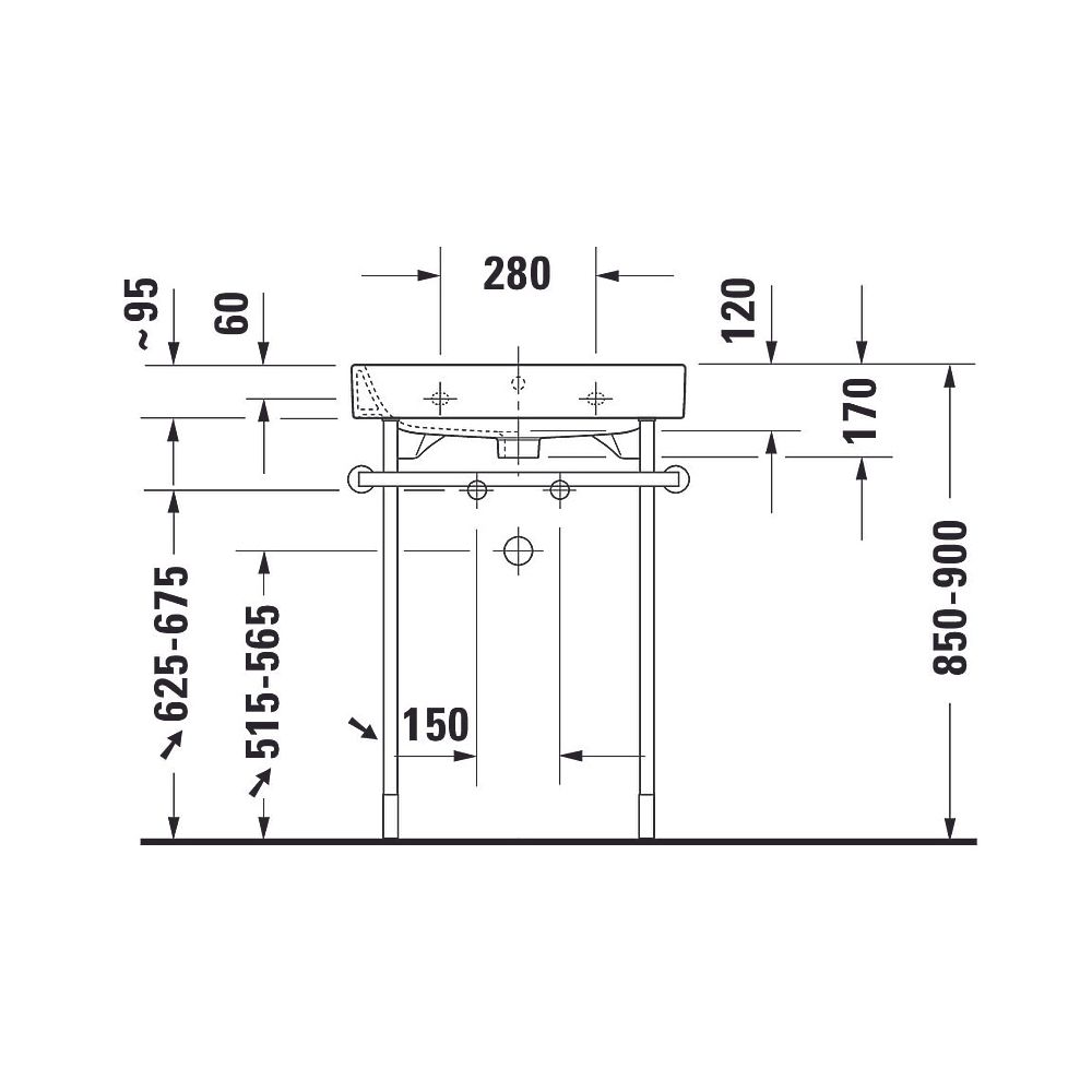 Duravit Happy D.2 Waschtisch 505x600x170mm, WonderGliss, Weiß Hochglanz, Rechtecki... DURAVIT-23186000001 4053424119519 (Abb. 9)