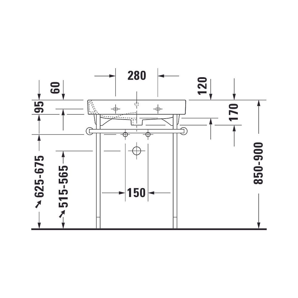Duravit Happy D.2 Waschtisch 505x650x170mm, Weiß Hochglanz, Rechteckig, 1 WP/HL mit... DURAVIT-2318650027 4021534861321 (Abb. 8)