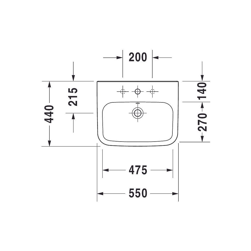 Duravit DuraStyle Waschtisch 440x550x170mm wandh. Weiß Hochglanz, Rechteckig, Won... DURAVIT-23195500001 4021534850998 (Abb. 10)