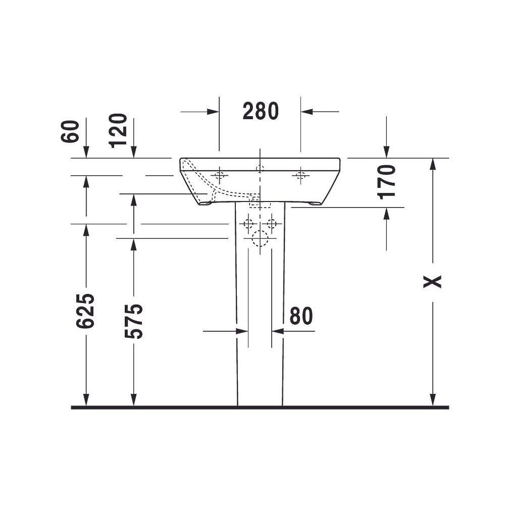 Duravit DuraStyle Waschtisch 440x550x170mm wandh. Weiß Hochglanz, Rechteckig, Won... DURAVIT-23195500001 4021534850998 (Abb. 11)