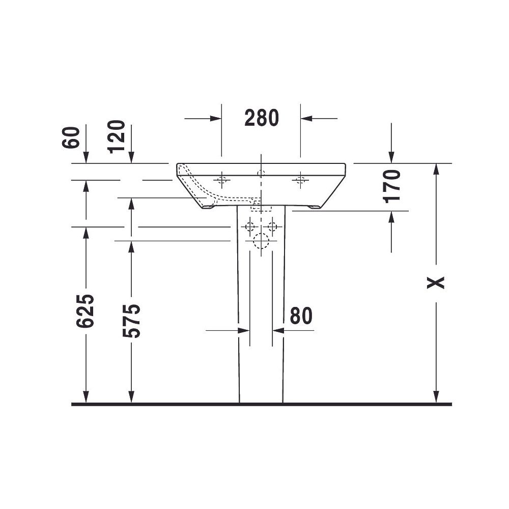 Duravit DuraStyle Waschtisch 440x600x170mm wandhäng., Weiß Hochglanz, Rechteckig, ... DURAVIT-2319600000 4021534851025 (Abb. 15)