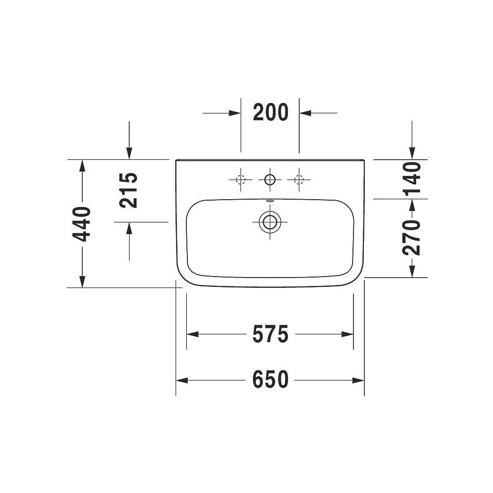 Duravit DuraStyle Waschtisch 440x650x170mm wandhäng., Weiß Hochglanz, Rechteckig, ... DURAVIT-2319650000 4021534851063 (Abb. 12)