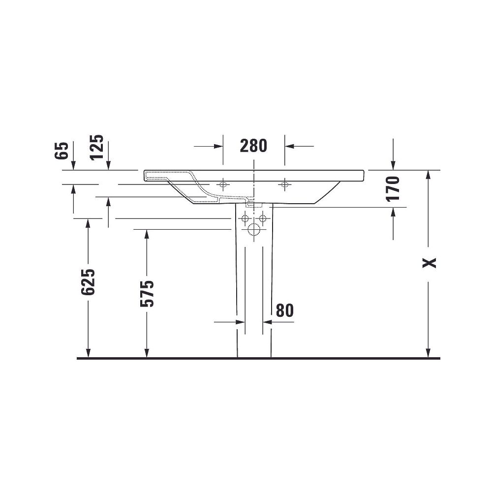 Duravit DuraStyle Waschtisch 480x1000x170mm, Weiß Hochglanz, Rechteckig, 1 Waschpl... DURAVIT-2320100000 4021534851100 (Abb. 26)