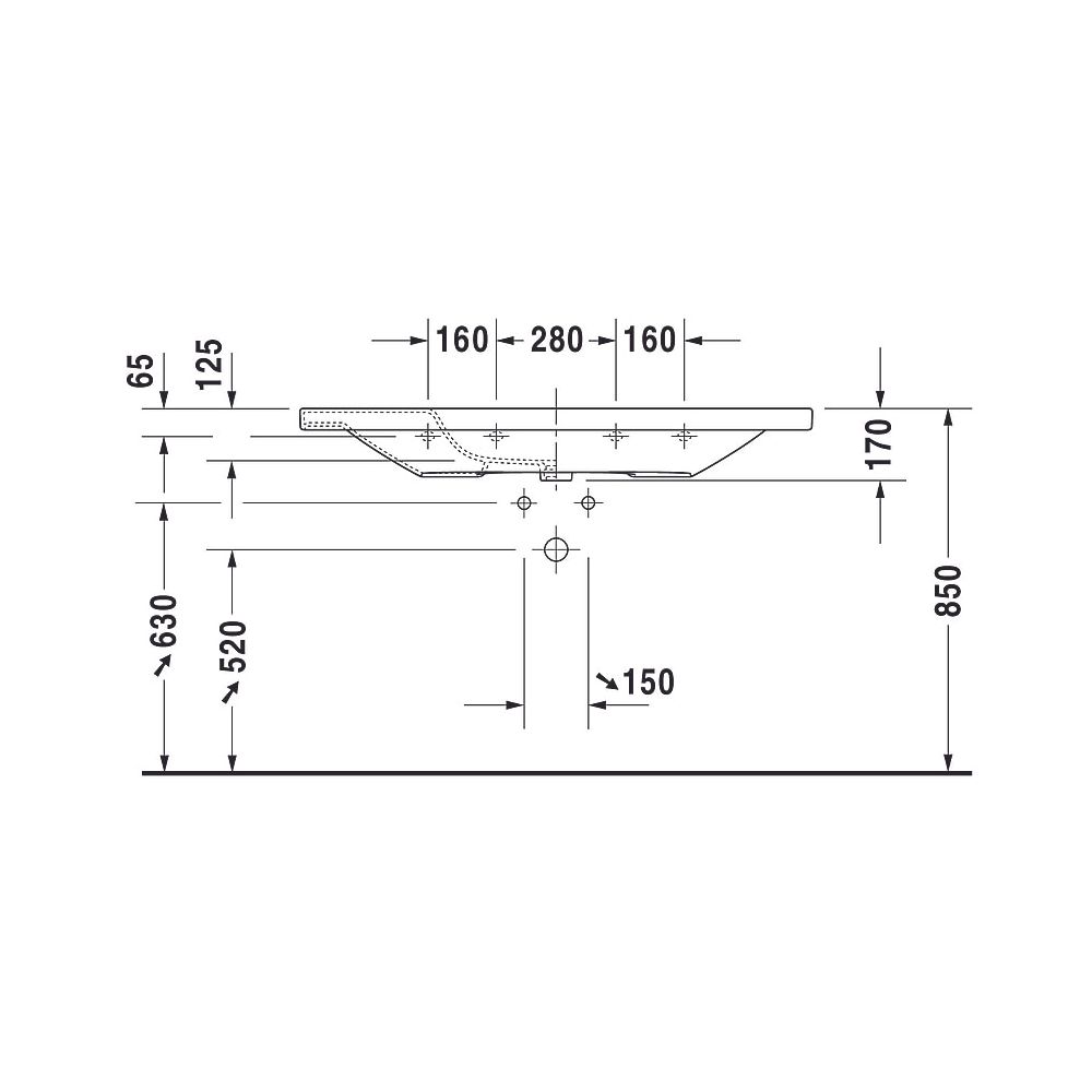 Duravit DuraStyle Waschtisch 480x1200x170mm, Weiß Hochglanz, Rechteckig, 1 Waschpla... DURAVIT-2320120000 4021534904325 (Abb. 8)