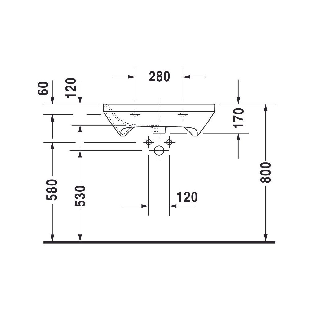 Duravit DuraStyle Waschtisch 570x650x170mm wandh. Weiß Hochglanz, Rechteckig, Wond... DURAVIT-23296500001 4021534984778 (Abb. 8)