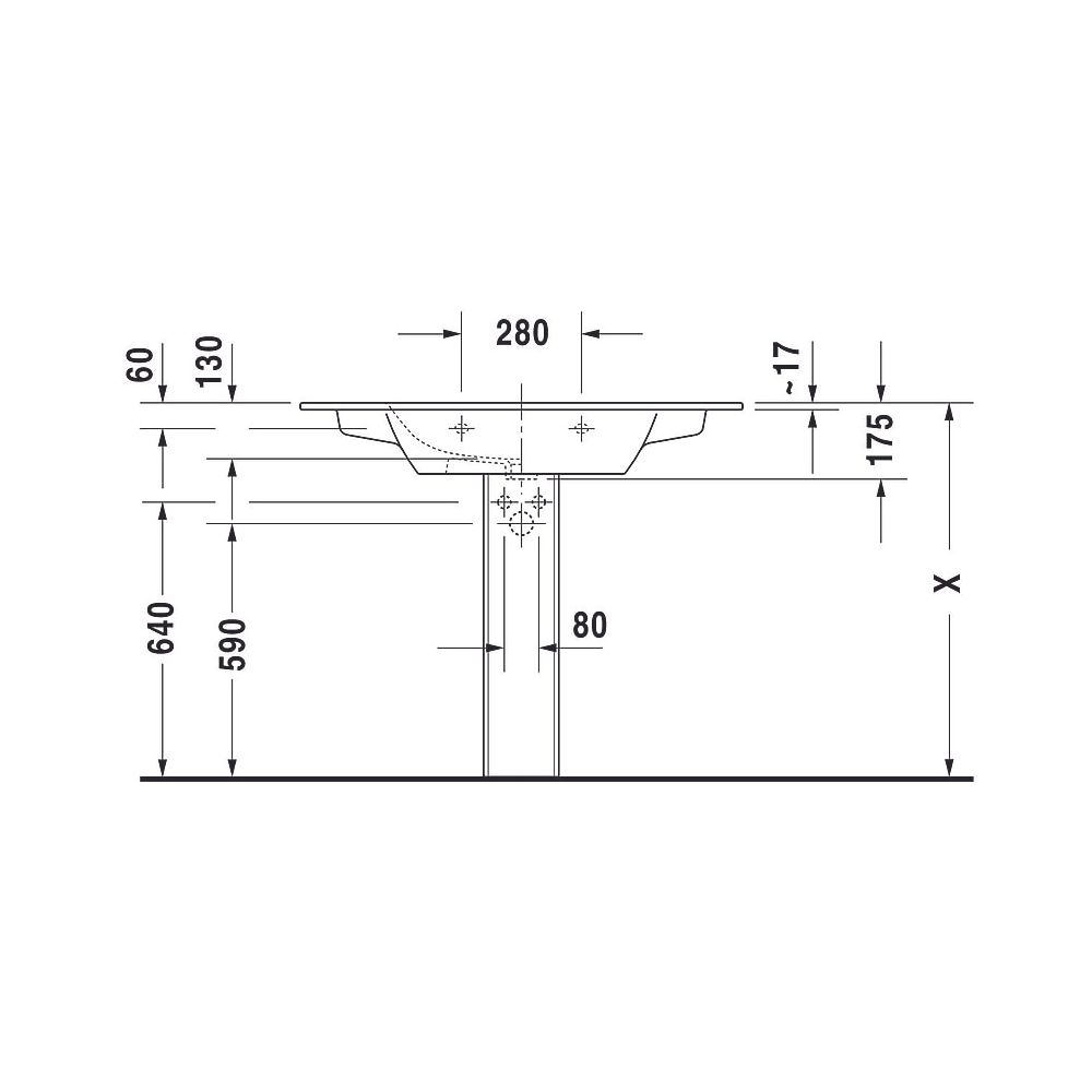 Duravit ME by Starck Waschtisch 490x1030x175mm, WonderGliss, Weiß SDM, Rechteckig... DURAVIT-23361032601 4053424892870 (Abb. 10)