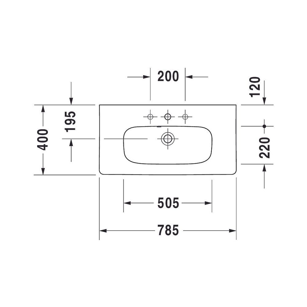 Duravit DuraStyle Waschtisch 400x785x170mm Compact WonderGliss Weiß Hochglanz Rec... DURAVIT-23377800001 4021534977220 (Abb. 11)