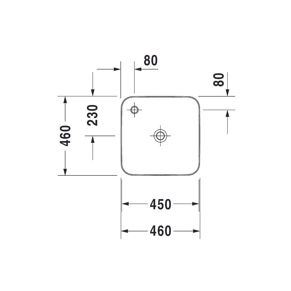Duravit Cape Cod Aufsatzbecken 460mm, Weiß Hochglanz, DuraCeram, Quadratisch, ohne... DURAVIT-2340460000 4021534988868 (Abb. 19)