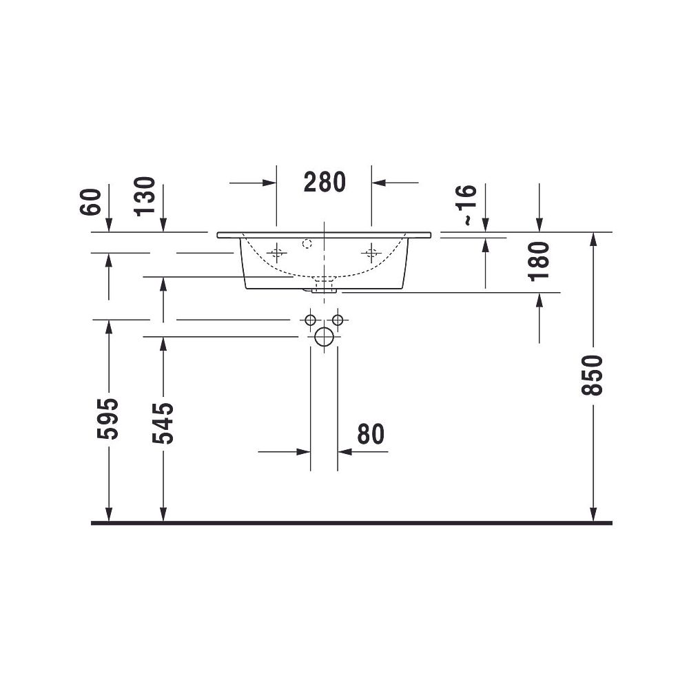 Duravit ME by Starck Waschtisch 400x630x180mm, Compact, Weiß SDM, Rechteckig, 1 Was... DURAVIT-2342633260 4053424893167 (Abb. 7)