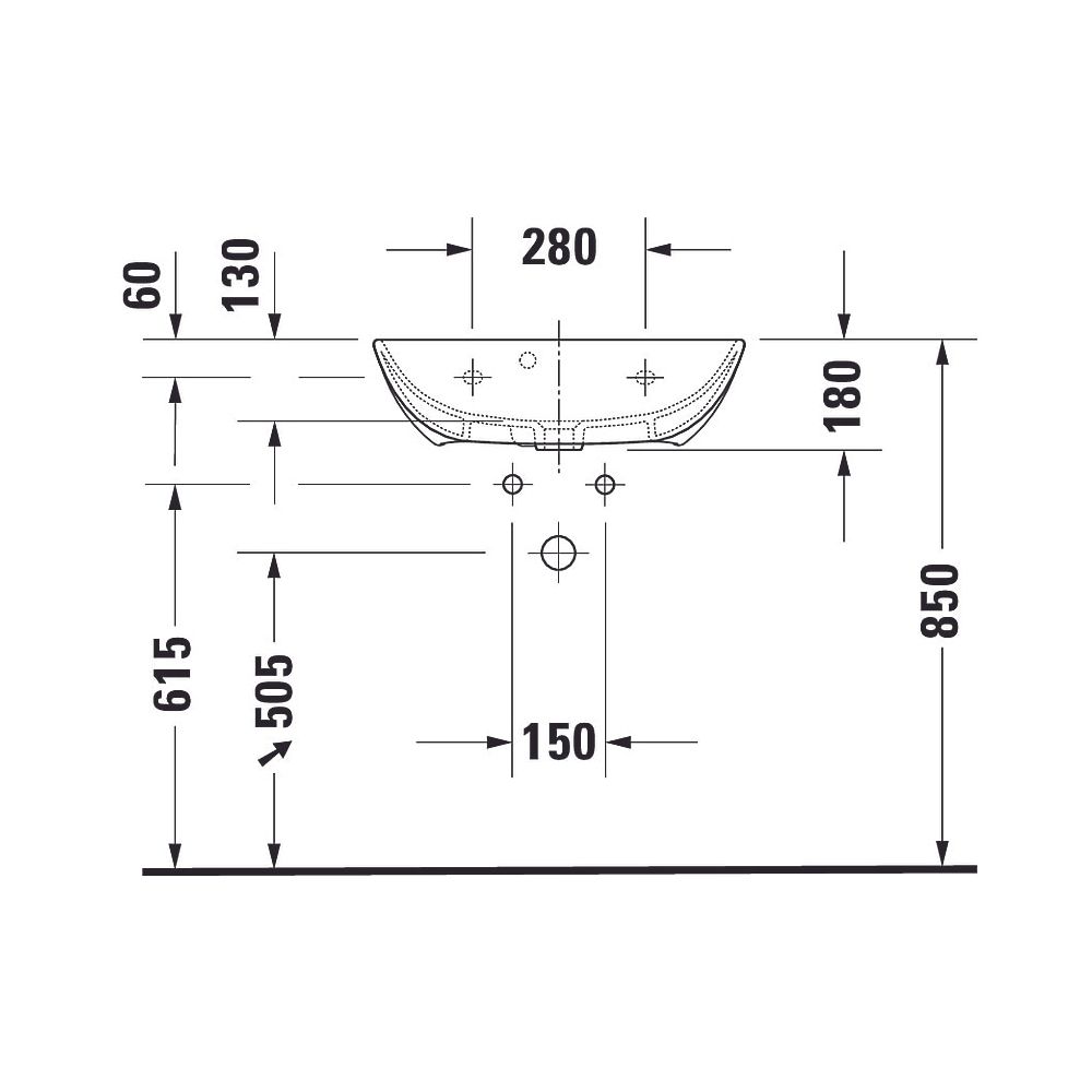 Duravit ME by Starck Waschtisch 400x600x180mm wandh. Weiß SM, Rechteckig, WonderGl... DURAVIT-23436032001 4053424893259 (Abb. 6)