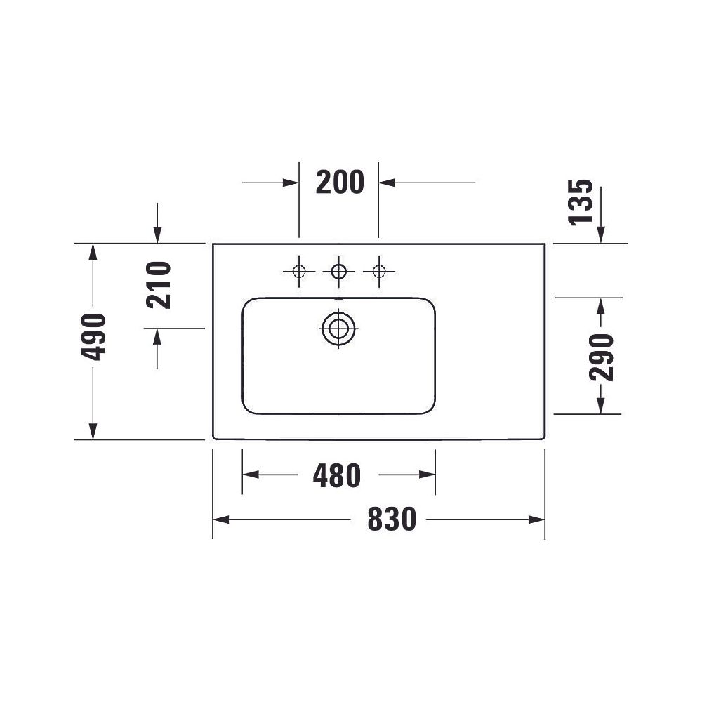 Duravit ME by Starck Waschtisch 490x830x180mm, Weiß Seidenmatt, Rechteckig, 1 Wasch... DURAVIT-2345833260 4053424893327 (Abb. 9)