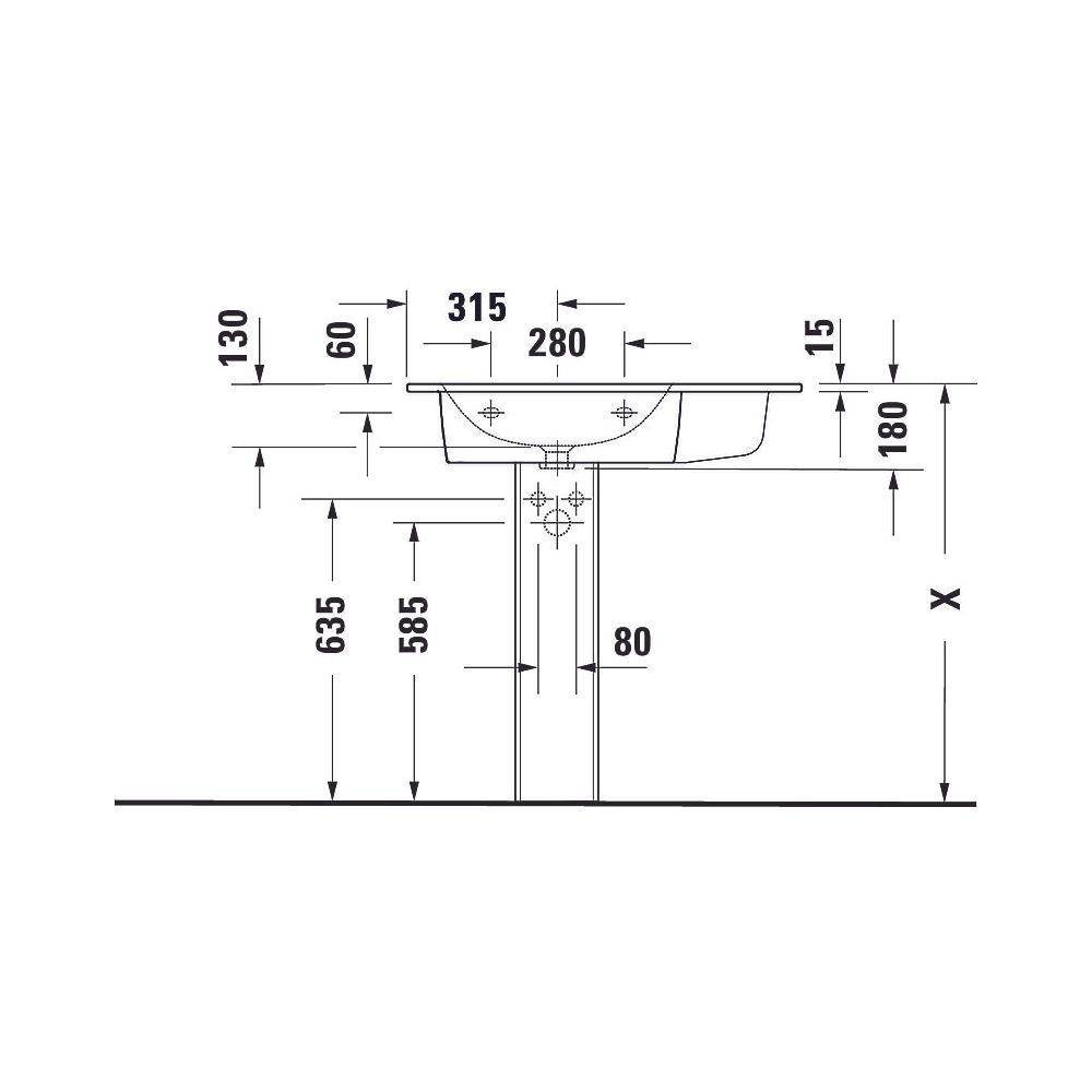 Duravit ME by Starck Waschtisch 490x830x180mm, Weiß Seidenmatt, Rechteckig, 1 Wasc... DURAVIT-2345833260 4053424893327 (Abb. 11)