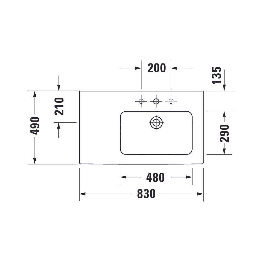 Duravit ME by Starck Waschtisch 490x830x180mm, Weiß Seidenmatt, Rechteckig, 1 Wasch... DURAVIT-2346833260 4053424893389 (Abb. 9)