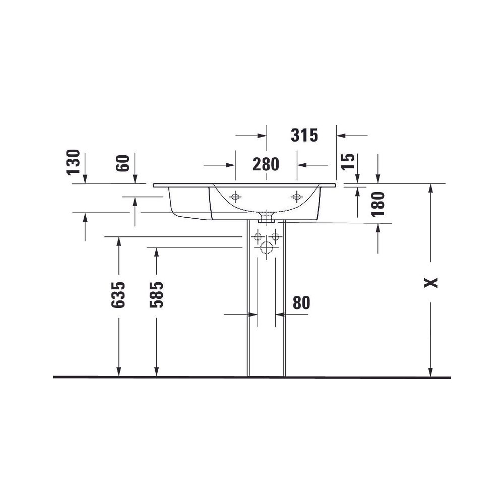 Duravit ME by Starck Waschtisch 490x830x180mm, Weiß Seidenmatt, Rechteckig, 1 Wasc... DURAVIT-2346833260 4053424893389 (Abb. 11)