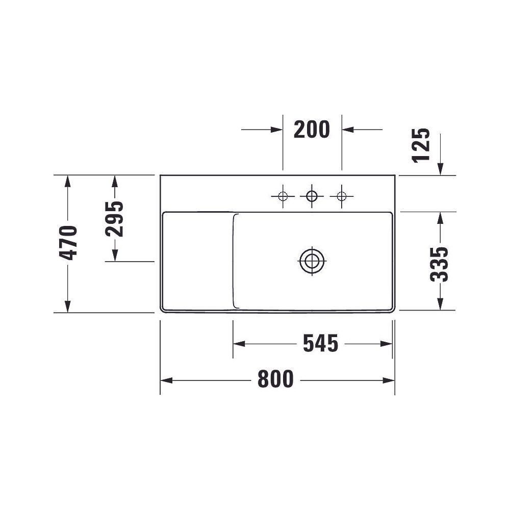 Duravit DuraSquare Waschtisch 470x800x145mm, WonderGliss, Weiß Hochglanz, Rechteck... DURAVIT-23498000791 4053424611723 (Abb. 5)