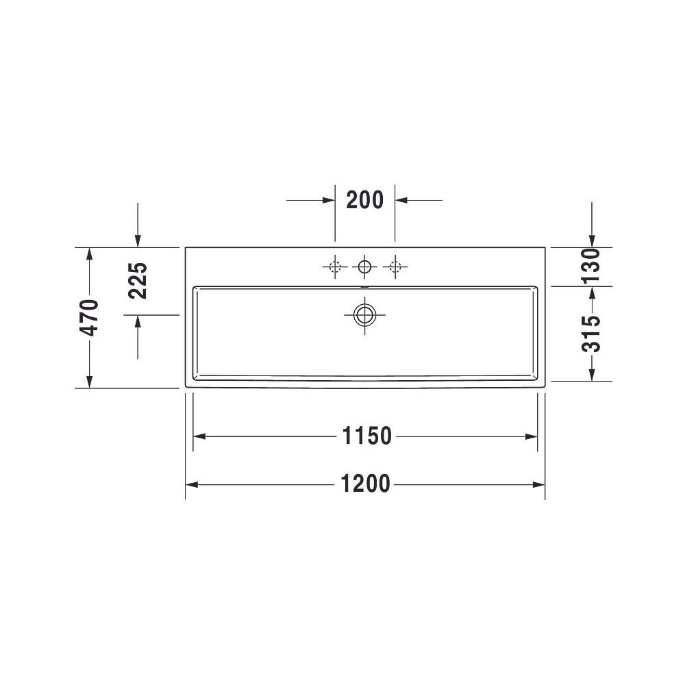 Duravit Vero Air Waschtisch 470x1200x165mm wh Weiß Hochglanz, Rechteckig, WonderG... DURAVIT-23501200271 4053424121291 (Abb. 12)