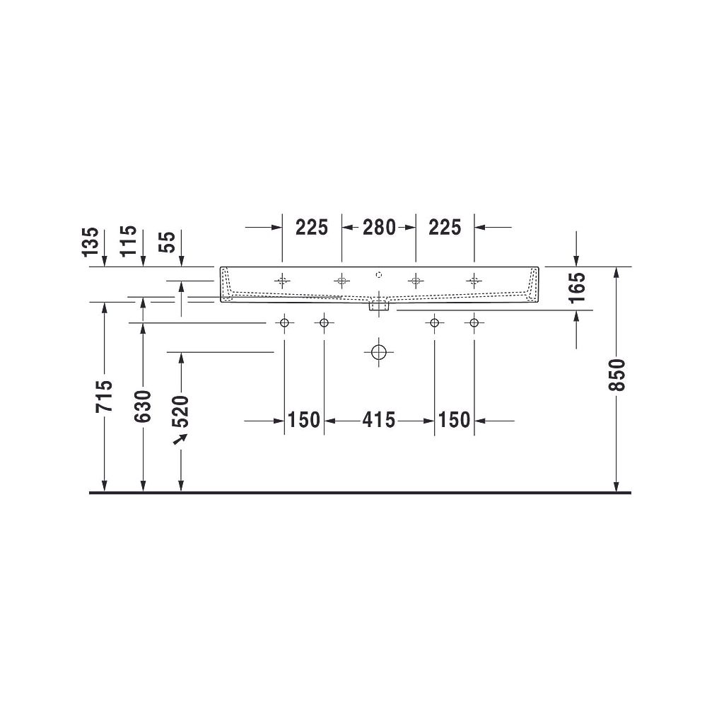 Duravit Vero Air Waschtisch 470x1200x165mm wh Weiß Hochglanz, Rechteckig, WonderG... DURAVIT-23501200271 4053424121291 (Abb. 18)