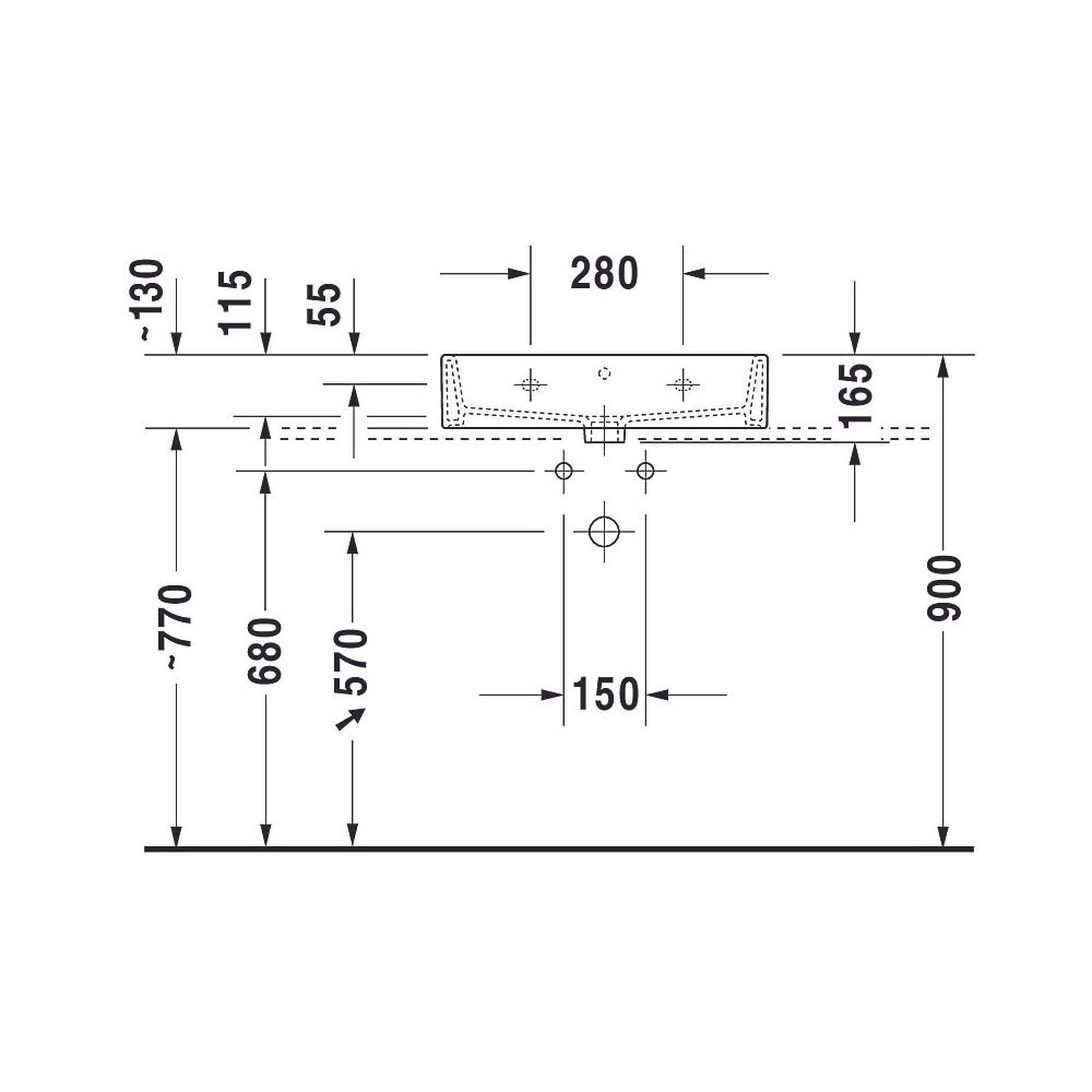 Duravit Vero Air Waschtisch 470x600x165mm wandhängend, Weiß Hochglanz, Rechteckig,... DURAVIT-2350600060 4053424091952 (Abb. 12)