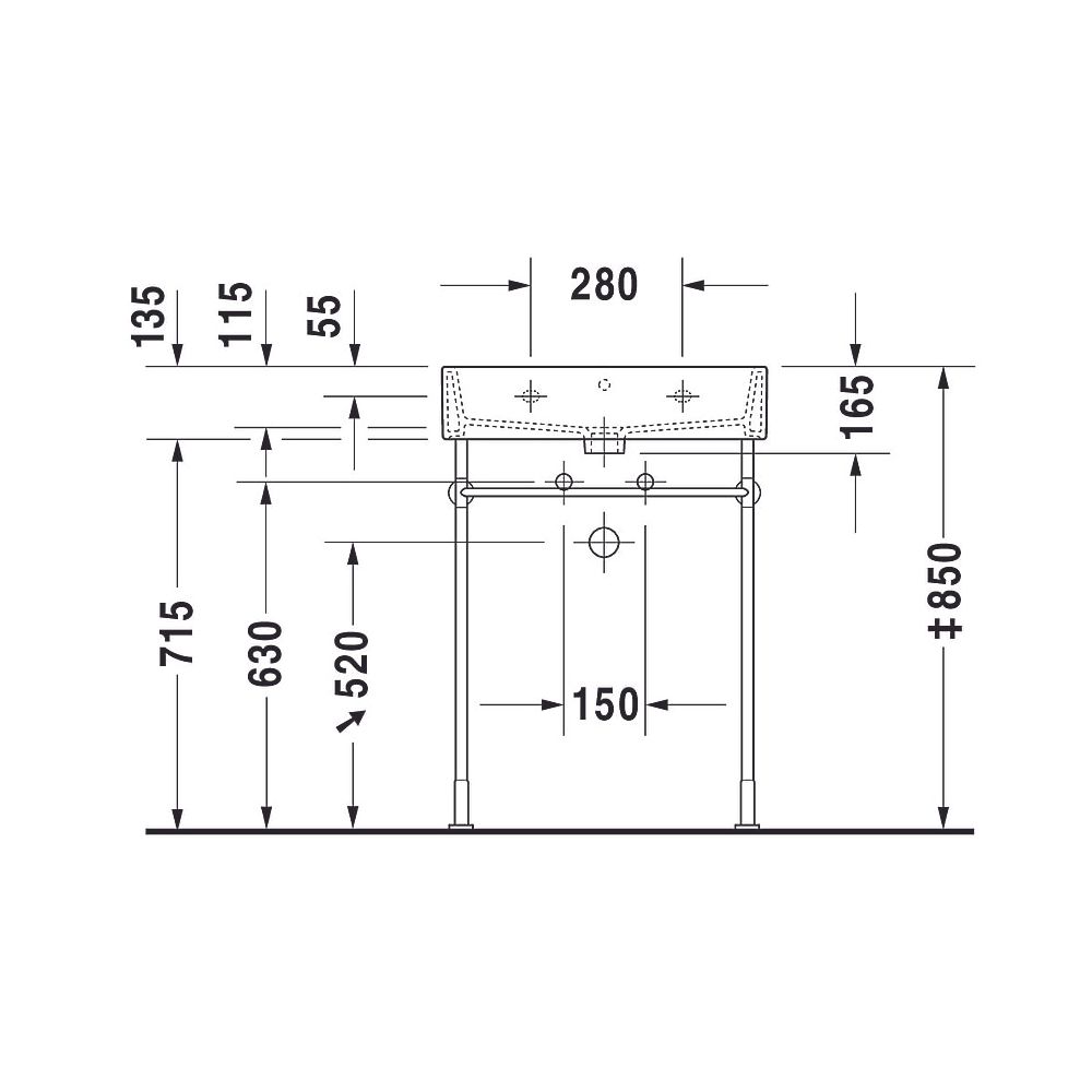 Duravit Vero Air Waschtisch 470x600x165mm wandhängend, Weiß Hochglanz, Rechteckig,... DURAVIT-2350600060 4053424091952 (Abb. 13)