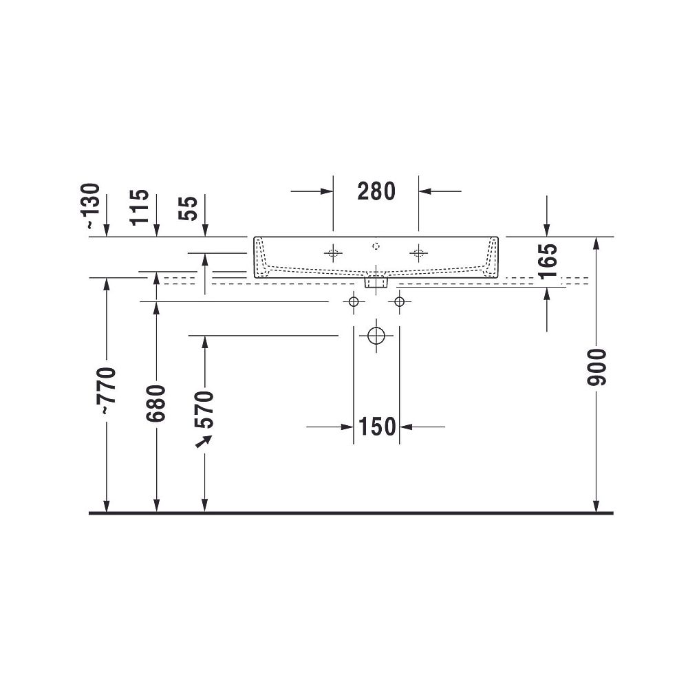 Duravit Vero Air Waschtisch 470x800x165mm wandhäng., Weiß Hochglanz, Rechteckig, 1... DURAVIT-2350800000 4053424120911 (Abb. 32)