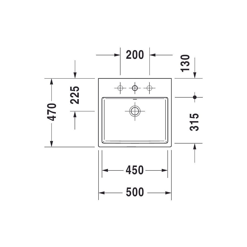 Duravit Vero Air Aufsatzbecken 500mm, Weiß Hochglanz, Rechteckig, mit HLB ohne Über... DURAVIT-2352500070 4053424188768 (Abb. 4)