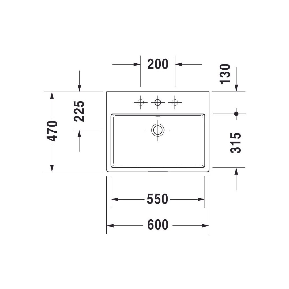 Duravit Vero Air Aufsatzbecken 600mm, Weiß Hochglanz, WonderGliss, Rechteckig, mit... DURAVIT-23526000701 4053424139494 (Abb. 4)