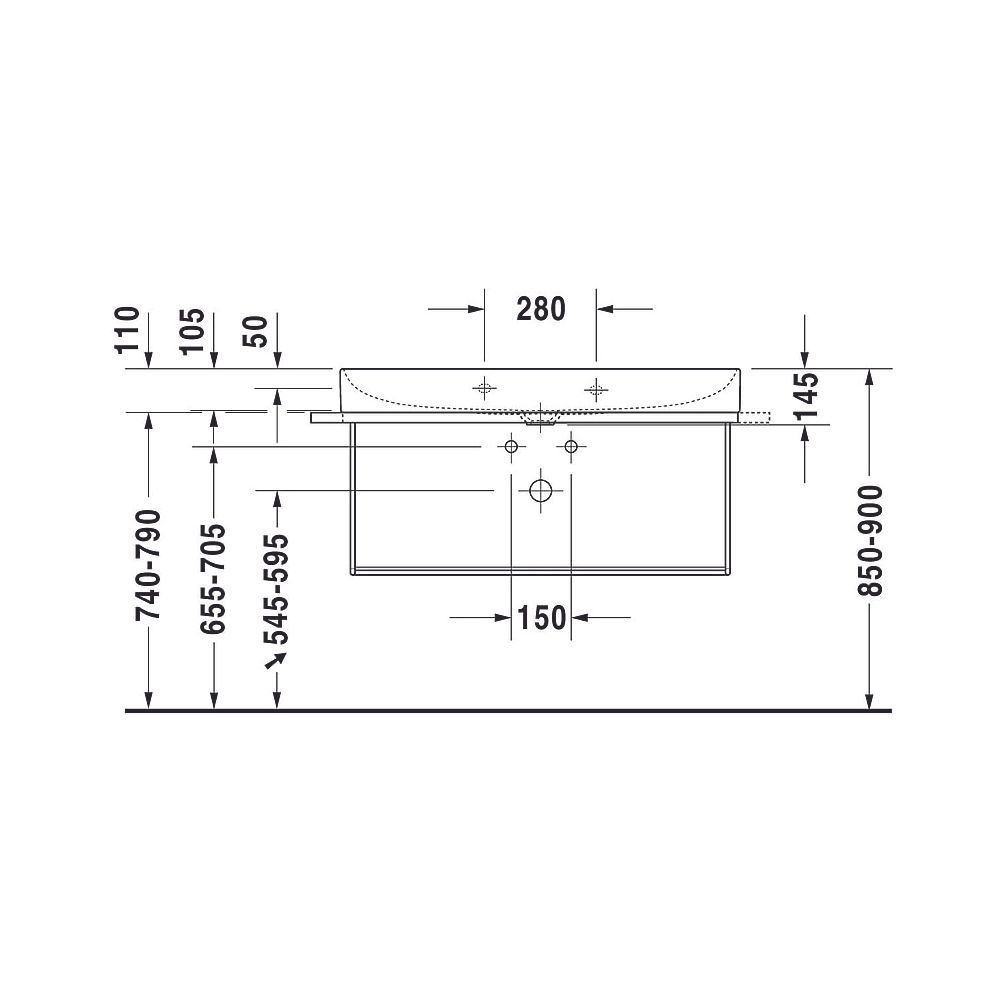 Duravit DuraSquare Metallkonsole 451x1063x400mm, Mattschwarz, unter Waschtisch mit ... DURAVIT-0031044600 4053424418360 (Abb. 6)
