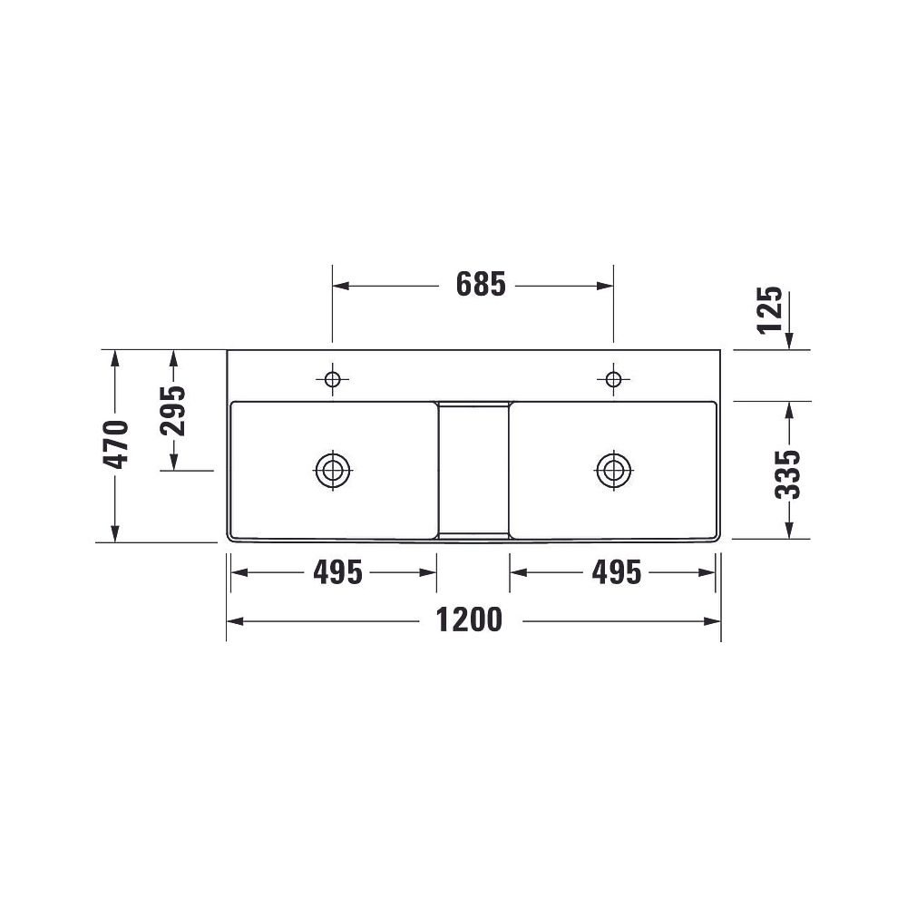 Duravit DuraSquare Waschtisch 470x1200x145mm wh, Weiß HG, Rechteckig, WonderGliss,... DURAVIT-23531200411 4053424611747 (Abb. 7)