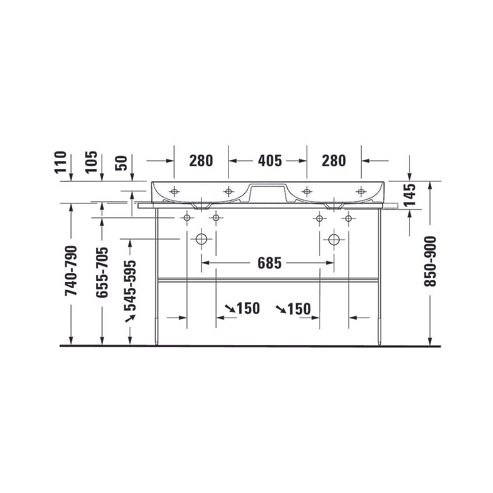 Duravit DuraSquare Waschtisch 470x1200x145mm wh, Weiß HG, Rechteckig, WonderGliss... DURAVIT-23531200411 4053424611747 (Abb. 10)