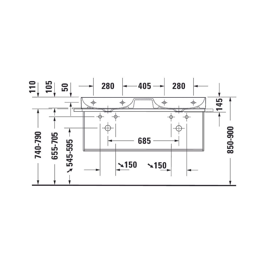 Duravit DuraSquare Waschtisch 470x1200x145mm wh, Weiß HG, Rechteckig, WonderGliss... DURAVIT-23531200411 4053424611747 (Abb. 11)
