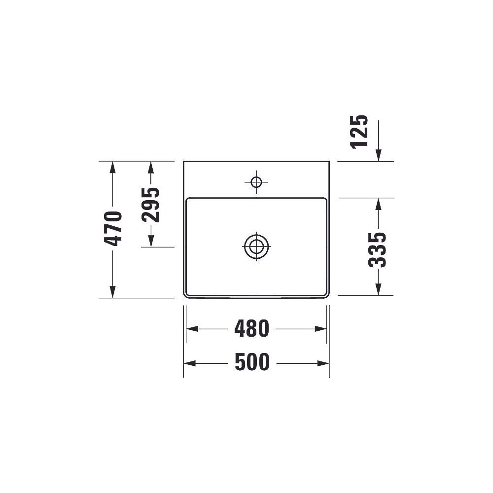 Duravit DuraSquare Waschtisch 470x500x145mm, DuraCeram, Weiß Hochglanz, Rechteckig... DURAVIT-2353500041 4053424611853 (Abb. 20)