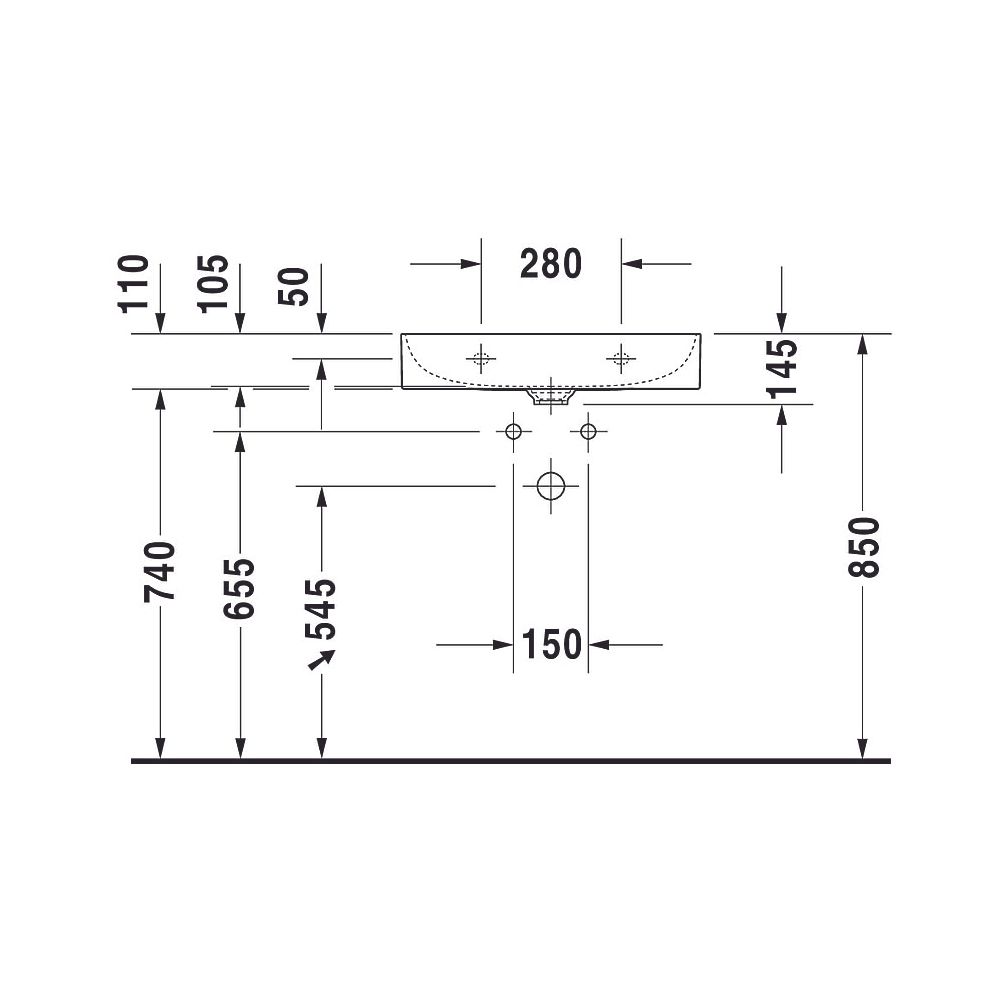 Duravit DuraSquare Waschtisch470x600x145mm wandh. Weiß Hochglanz, Rechteckig, Dura... DURAVIT-2353600041 4053424151076 (Abb. 26)