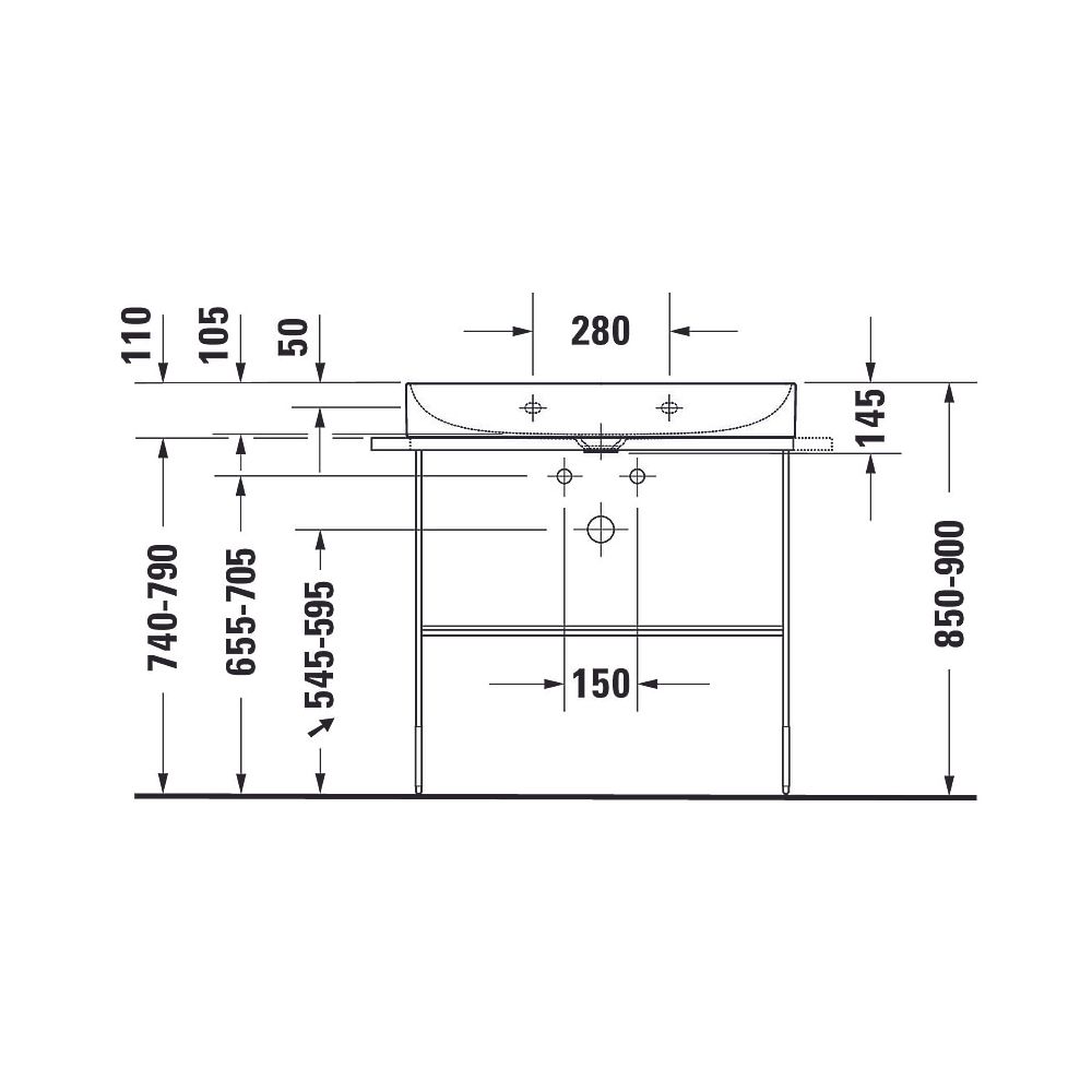 Duravit DuraSquare Waschtisch 470x800x145mm, DuraCeram, Weiß Hochglanz, Rechteckig... DURAVIT-2353800071 4053424502731 (Abb. 19)