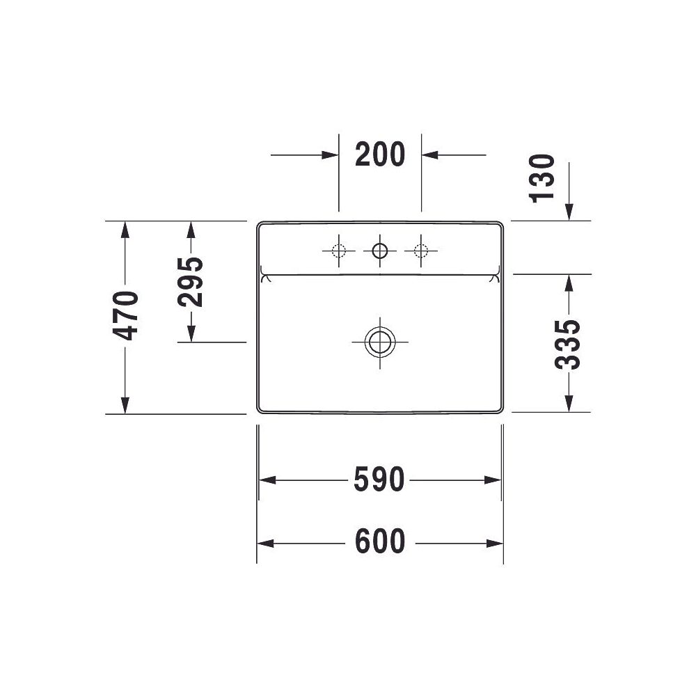 Duravit DuraSquare Aufsatzbecken 600mm, Weiß Hochglanz, DuraCeram, Rechteckig, mit... DURAVIT-2354600041 4053424151212 (Abb. 15)