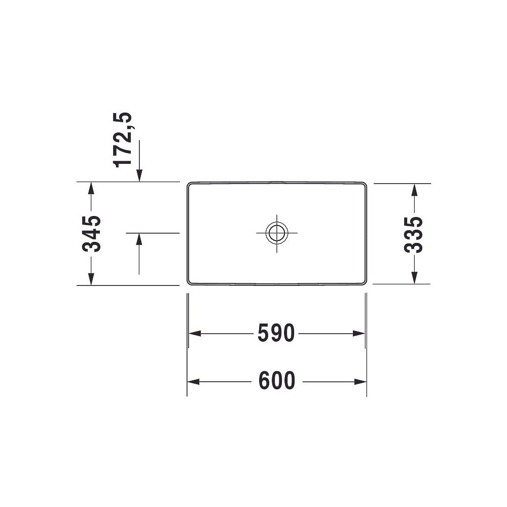 Duravit DuraSquare Aufsatzbecken 600mm, Weiß Hochglanz, DuraCeram, Rechteckig, ohn... DURAVIT-2355600000 4053424324333 (Abb. 14)
