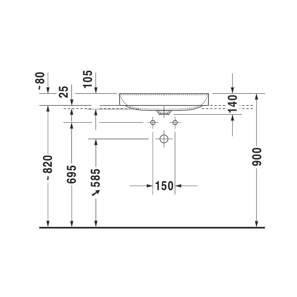 Duravit DuraSquare Aufsatzbecken 600mm, Weiß Hochglanz, DuraCeram, Rechteckig, ohn... DURAVIT-2355600000 4053424324333 (Abb. 15)