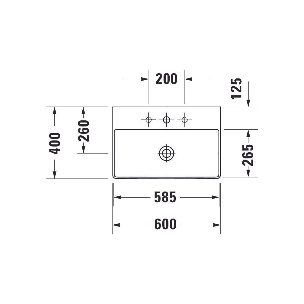 Duravit DuraSquare Waschtisch 400x600x145mm, Compact, DuraCeram, Weiß Hochglanz, Re... DURAVIT-2356600070 4053424497976 (Abb. 9)