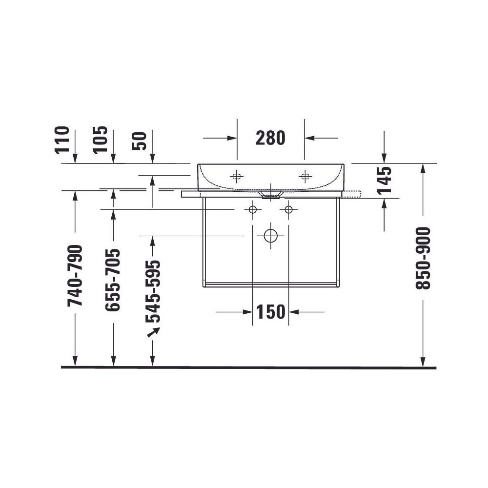 Duravit DuraSquare Waschtisch 400x600x145mm, Compact, DuraCeram, Weiß Hochglanz, R... DURAVIT-2356600070 4053424497976 (Abb. 13)