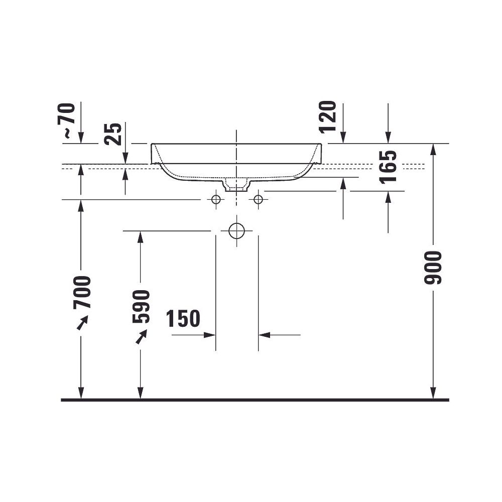 Duravit Happy D.2 Plus Aufsatzbecken 600mm, Anthrazit Matt, Rechteckig, ohne Überl... DURAVIT-2359601300 4053424702247 (Abb. 16)