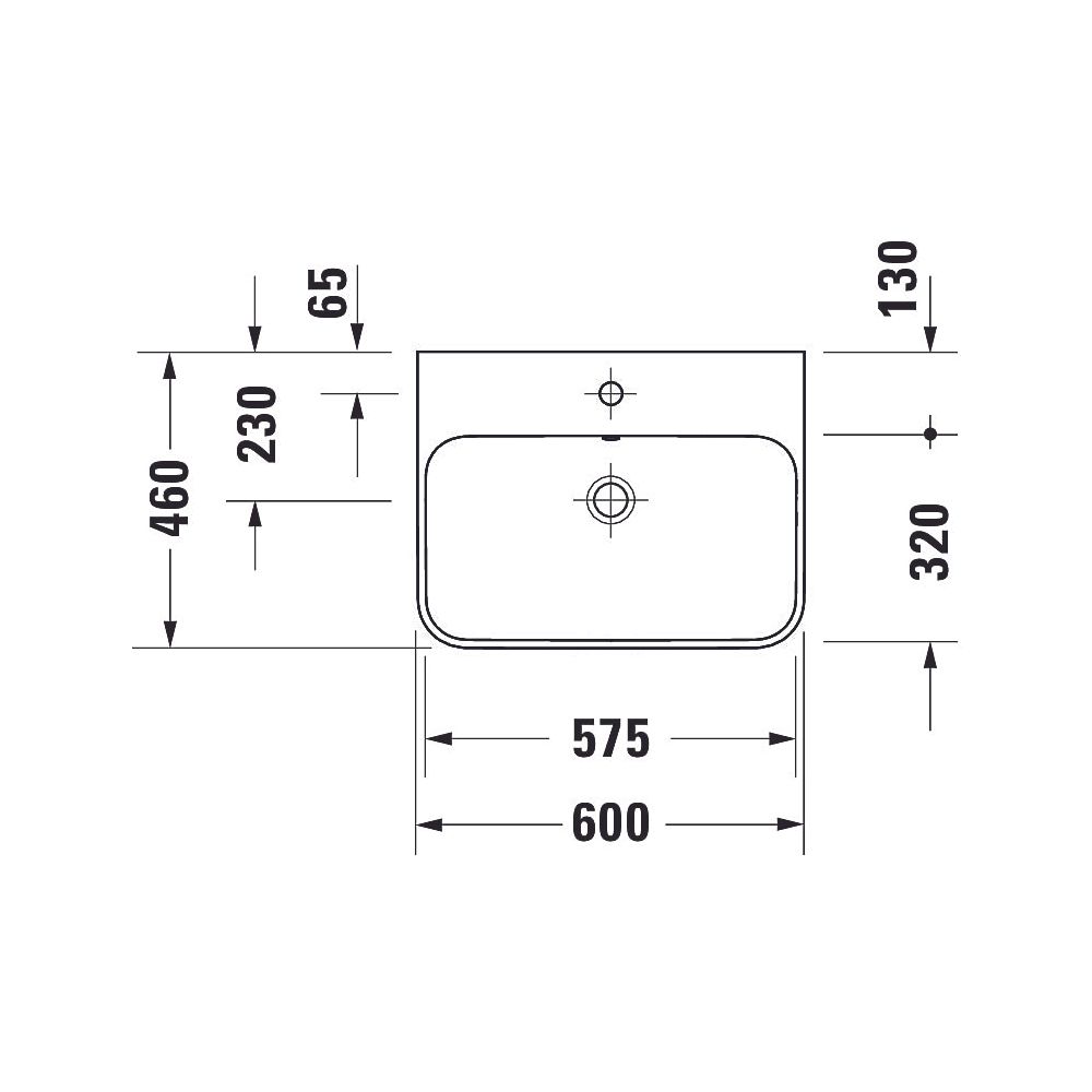 Duravit Happy D.2 Plus Aufsatzbecken 600mm, Weiß, WonderGliss, Rechteckig, mit HLB... DURAVIT-23606061601 4053424897028 (Abb. 4)