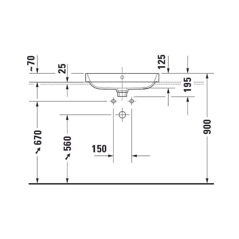 Duravit Happy D.2 Plus Aufsatzbecken 600mm, Weiß, WonderGliss, Rechteckig, mit HLB... DURAVIT-23606061601 4053424897028 (Abb. 5)