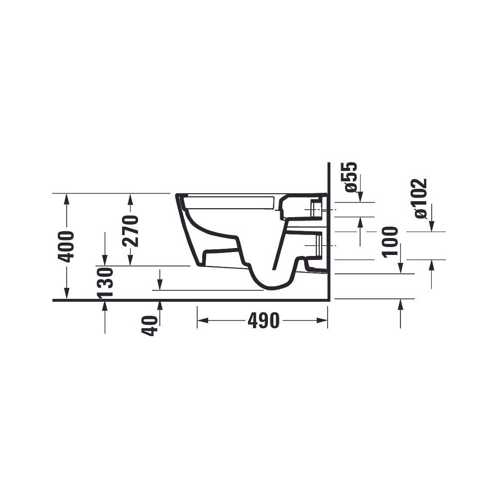 Duravit Design Classics Wand-WC 570x370x360mm, Weiß Hochglanz, 4,5l, WonderGliss,... DURAVIT-25110900001 4053424897127 (Abb. 14)