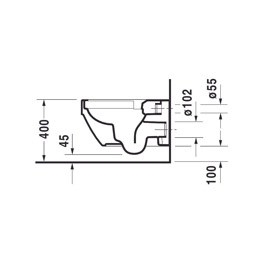 Duravit Wand-WC Vero Air 570x370x355mm, Weiß Hochglanz, 4,5l, Tiefspüler, rimless,... DURAVIT-2525090000 4053424178974 (Abb. 31)