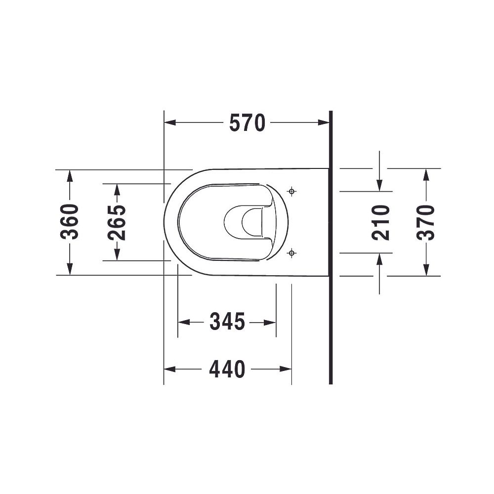 Duravit ME by Starck Wand-WC 570x370x355mm, Weiß Hochglanz, 4,5l, Tiefspüler, gesc... DURAVIT-2528090000 4021534966736 (Abb. 26)