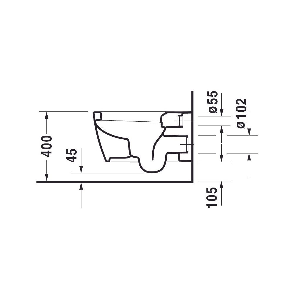 Duravit ME by Starck Wand-WC 570x370x355mm, Weiß Hochglanz, 4,5l, Tiefspüler, gesc... DURAVIT-2528090000 4021534966736 (Abb. 27)