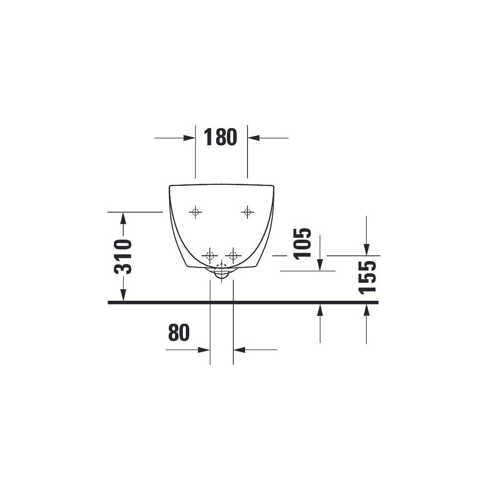 Duravit Architec Wandbidet 580x365x290mm, Weiß Hochglanz, 1 HL, HLB, Überlauf, verd... DURAVIT-2531150000 4021534434389 (Abb. 5)