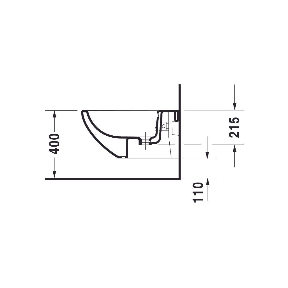 Duravit Architec Wandbidet 580x365x290mm, Weiß Hochglanz, 1 HL, HLB, Überlauf, verd... DURAVIT-2531150000 4021534434389 (Abb. 7)